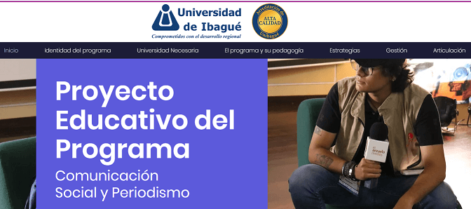 página web del Proyecto educativo del programa